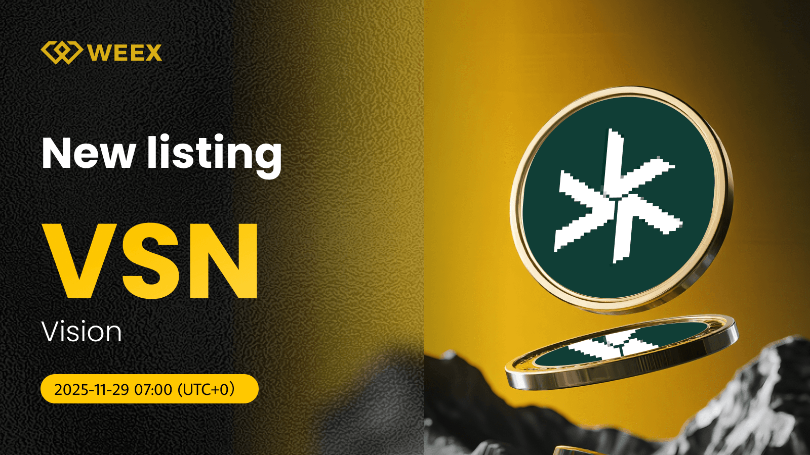 Vision Coin Gets Listed on WEEX with VSN USDT Spot Trading Pair