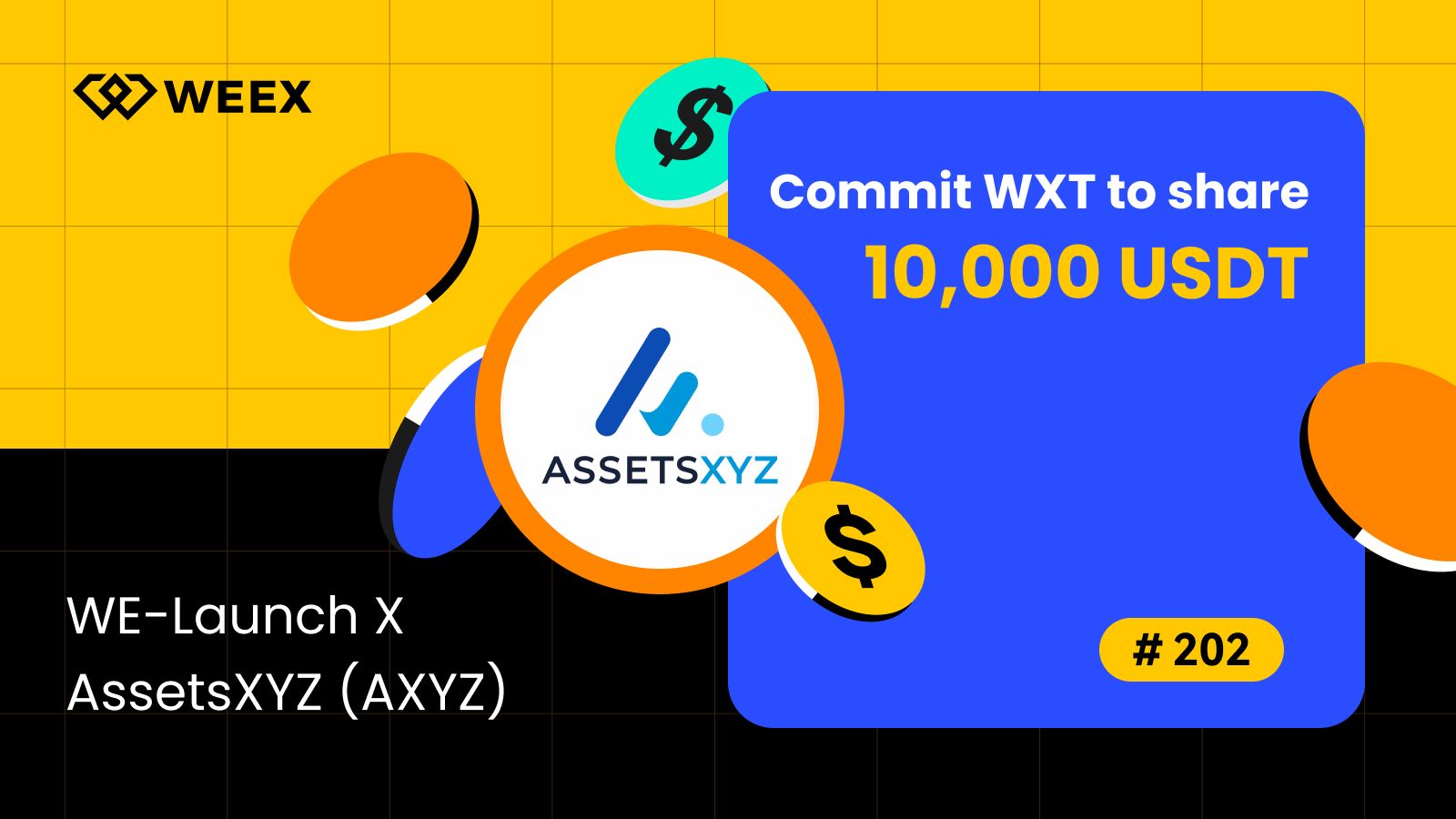 AssetsXYZ (AXYZ) 空投：在 WEEX WE-Launch 赢取 10,000 USDT