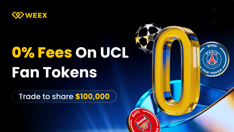 UCL Fan Tokens 0% Trading Fees: Trade PSG, CITY, and BAR to Share $100,000 Rewards on WEEX